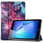 For Huawei MatePad T8 Coloured Drawing Pattern Horizontal Flip Leather Case with Three-folding Holder(Galactic Nebula)