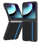 For Motorola Razr 40 Ultra Ultra-thin Carbon Fiber Texture Printing Phone Case(Black Blue)