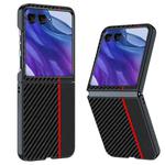 For Motorola Razr 50 Ultra Ultra-thin Carbon Fiber Texture Printing Phone Case(Black Red)