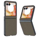 For Motorola Razr 50 Ultra-thin Carbon Fiber Texture Printing Phone Case(Gold)