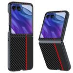 For Motorola Razr 60 Ultra Ultra-thin Carbon Fiber Texture Printing Phone Case(Black Red)
