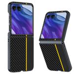For Motorola Razr 60 Ultra Ultra-thin Carbon Fiber Texture Printing Phone Case(Black Yellow)