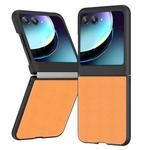 For Motorola Razr 40 Ultra Ultra-thin Plain Skin Leather Phone Case(Orange)