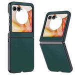 For Motorola Razr 50 Ultra-thin Plain Skin Leather Phone Case(Green)