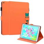 For iPad Air / Air 2 / 9.7 2017 / 2018 Cartoon Buckle Leather Smart Tablet Case(Orange)