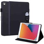 For iPad 10.2 2021 / 2020 Cartoon Buckle Leather Smart Tablet Case(Black)