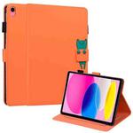 For iPad 10th Gen 10.9 2022 Cartoon Buckle Leather Smart Tablet Case(Orange)