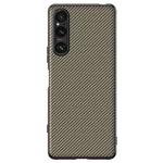 For Sony Xperia 1 V Ultra-thin Carbon Fiber Texture Printing Phone Case(Gold)