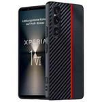 For Sony Xperia 1 VI Ultra-thin Carbon Fiber Texture Printing Phone Case(Black Red)