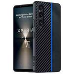 For Sony Xperia 1 VI Ultra-thin Carbon Fiber Texture Printing Phone Case(Black Blue)