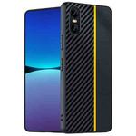 For Sony Xperia 10 VI Ultra-thin Carbon Fiber Texture Printing Phone Case(Black Yellow)