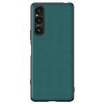For Sony Xperia 1 V Ultra-thin Plain Skin Leather Phone Case(Green)