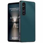 For Sony Xperia 1 VII Ultra-thin Plain Skin Leather Phone Case(Green)