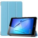 For Huawei MatePad T8 Custer Texture Horizontal Flip Leather Case with Three-folding Holder(Sky Blue)