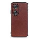 For Honor 90 Lambskin Texture Genuine Leather Phone Case(Brown)
