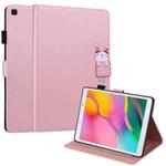 For Samsung Galaxy Tab A 8.0 2019 T290 Cartoon Buckle Leather Tablet Case(Rose Gold)
