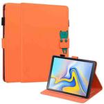 For Samsung Galaxy Tab A 10.5 T590 Cartoon Buckle Leather Tablet Case(Orange)
