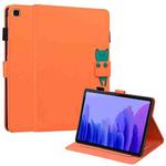 For Samsung Galaxy Tab A7 10.4 T500 Cartoon Buckle Leather Tablet Case(Orange)
