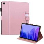 For Samsung Galaxy Tab A7 10.4 T500 Cartoon Buckle Leather Tablet Case(Rose Gold)