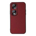 For Honor 90 Pro Carbon Fiber Texture Shockproof Phone Case(Red)