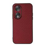 For Honor 90 Carbon Fiber Texture Shockproof Phone Case(Red)