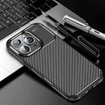 For iPhone 16 Pro Max Carbon Fiber Texture Shockproof TPU Phone Case(Black)