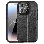 For iPhone 15 Pro Litchi Texture Shockproof TPU Phone Case(Black)