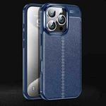 For iPhone 16 Pro Max Litchi Texture Shockproof TPU Phone Case(Blue)