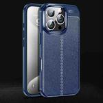 For iPhone 16 Pro Litchi Texture Shockproof TPU Phone Case(Blue)