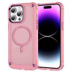 For iPhone 14 Pro Skin Feel TPU + PC MagSafe Magnetic Phone Case(Transparent Pink)