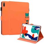 For Huawei MatePad 10.4 Cartoon Buckle Leather Tablet Case(Orange)