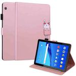 For Huawei MediaPad T5 Cartoon Buckle Leather Tablet Case(Rose Gold)