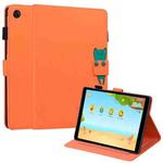 For Huawei MatePad T8 Cartoon Buckle Leather Tablet Case(Orange)
