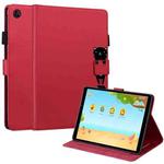 For Huawei MatePad T8 Cartoon Buckle Leather Tablet Case(Red)
