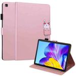 For Huawei Tablet Enjoy 2 /Honor Pad 6 Cartoon Buckle Leather Tablet Case(Rose Gold)