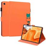 For Lenovo Tab M10 Plus X606F Cartoon Buckle Leather Tablet Case(Orange)