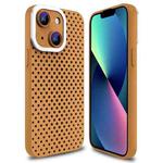For iPhone 13 Hollow Heat Dissipation TPU Phone Case(Brown)
