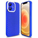 For iPhone 12 Hollow Heat Dissipation TPU Phone Case(Blue)