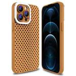 For iPhone 12 Pro Max Hollow Heat Dissipation TPU Phone Case(Brown)