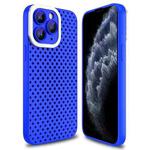 For iPhone 11 Pro Max Hollow Heat Dissipation TPU Phone Case(Blue)