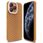 For iPhone 11 Pro Max Hollow Heat Dissipation TPU Phone Case(Brown)