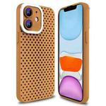 For iPhone 11 Hollow Heat Dissipation TPU Phone Case(Brown)