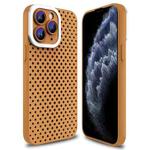 For iPhone 11 Pro Hollow Heat Dissipation TPU Phone Case(Brown)