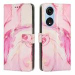 For OPPO A1 5G/A98/F23 5G Painted Marble Pattern Leather Phone Case(Rose Gold)