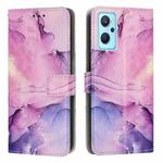 For Realme 9i 5G/V20 5G/V30t/V30 Painted Marble Pattern Leather Phone Case(Purple)