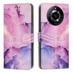 For Realme 11 Pro/11 Pro+ Painted Marble Pattern Leather Phone Case(Purple)