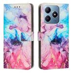 For Realme C63 / C61 / Note 60 Painted Marble Pattern Leather Phone Case(Pink Purple)