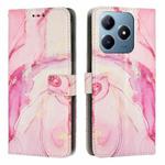 For Realme C63 / C61 / Note 60 Painted Marble Pattern Leather Phone Case(Rose Gold)