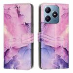 For Realme C63 / C61 / Note 60 Painted Marble Pattern Leather Phone Case(Purple)