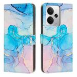 For Realme 14 / P3 5G / 14T 5G Painted Marble Pattern Leather Phone Case(Pink Green)